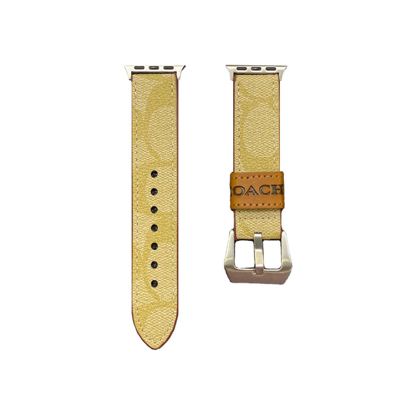 Læder Coach Apple Watch Band lysebrun-YHK244221710