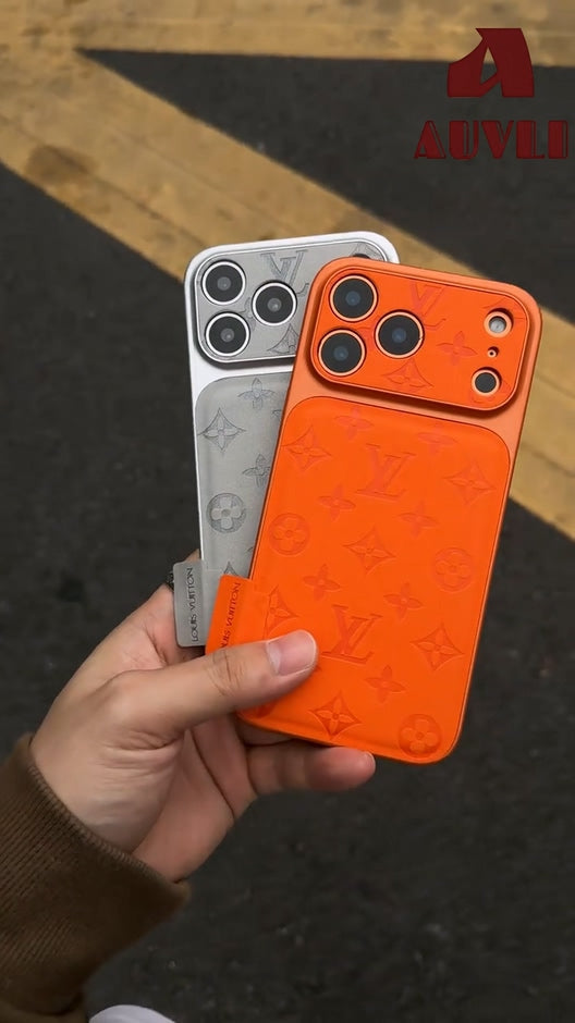 Luxe lederen iPhone-hoesje met reliëfpatroon