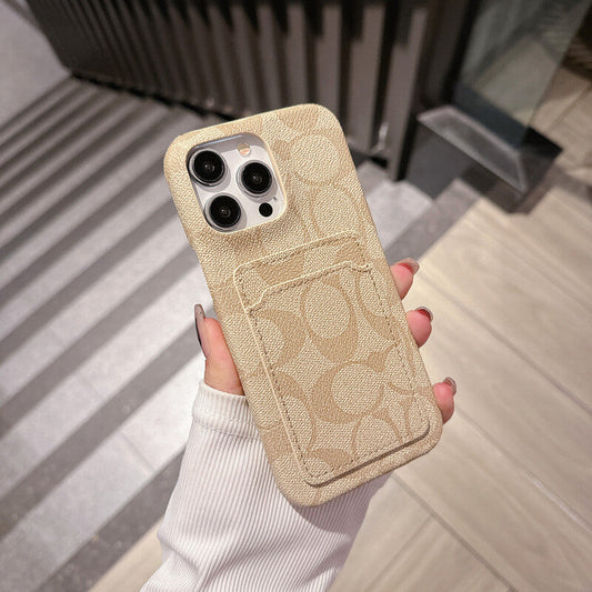 Klassinen klassinen iPhone-kotelo korttitelineellä, valkoinen -JQB240330