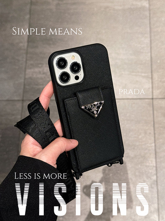 Ylellinen Crossbody nahkainen iPhone-kotelo