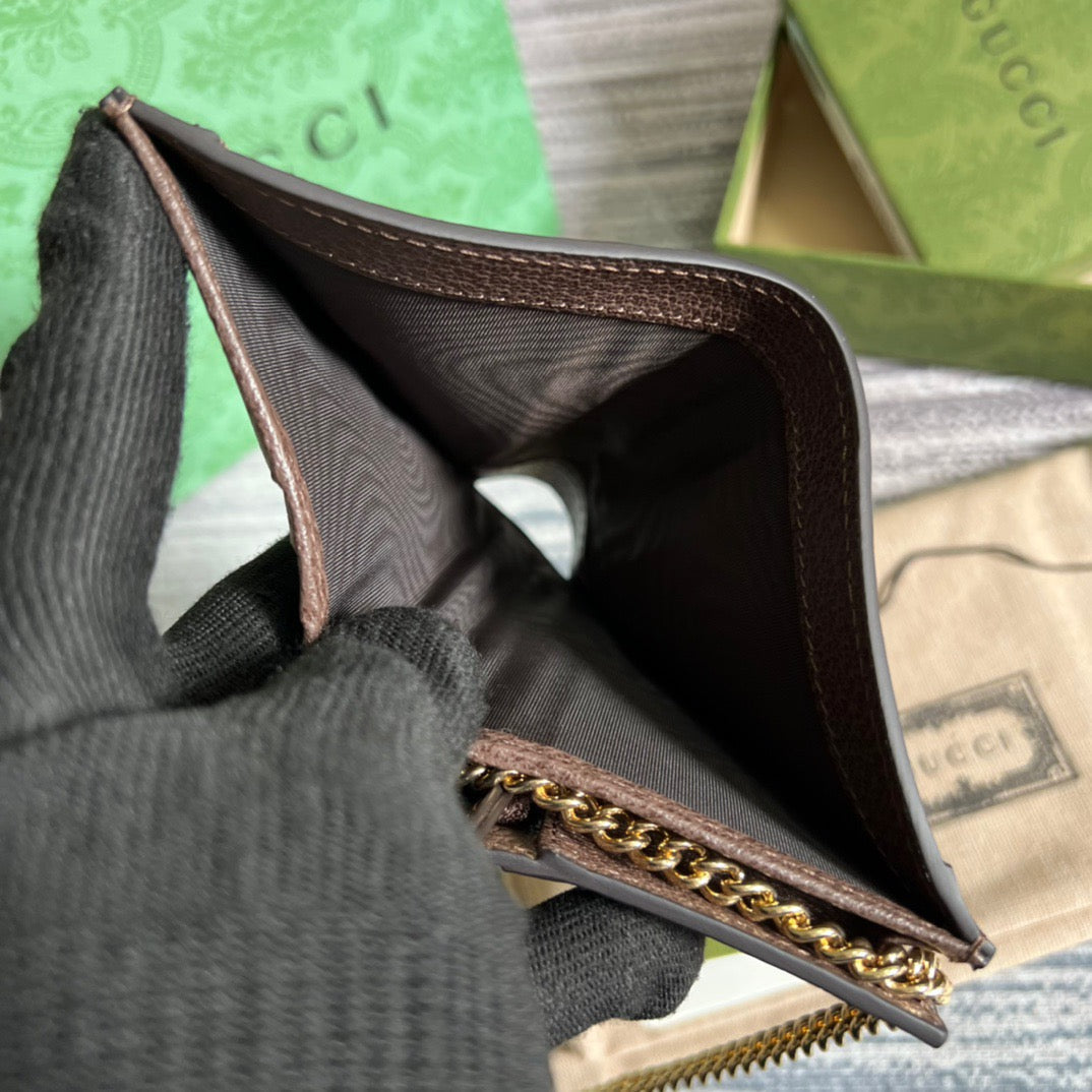 Ophidia GG kortveske Lommebok Supreme Canvas Beige for kvinner 4,3 tommer/11 cm 523155 96IWG 8745