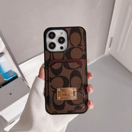 Klassinen korttilaukku, nahkainen iPhone-kotelo