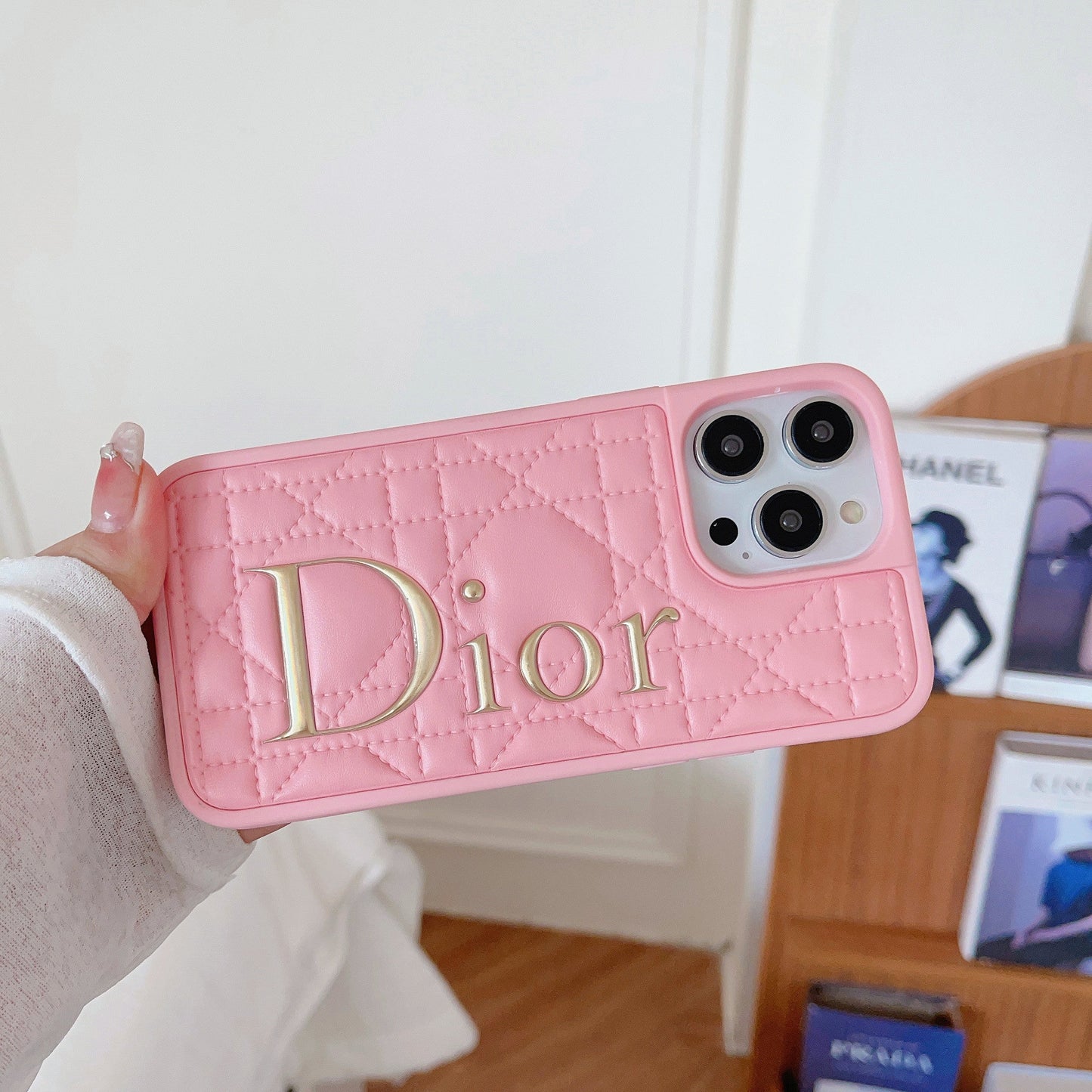 Lógó Óir Faisean Leathar Cás iPhone