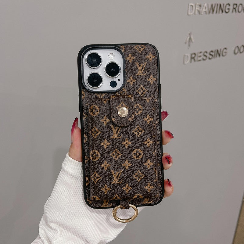 Ylellinen korttilaukku Klassisen värinen iPhone-kotelo