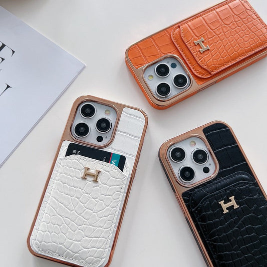 H Rose Gold nahkainen iPhone-kotelo