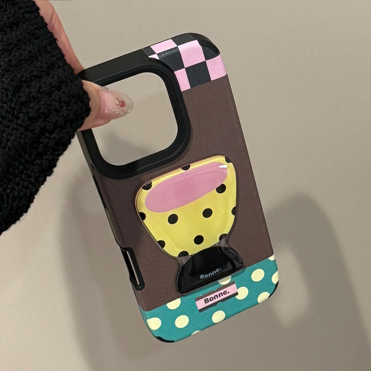 Leather pattern three-dimensional application iphone16 mobile phone case Apple 17promax teacup desk lamp 14 advanced sense 13 anti-drop