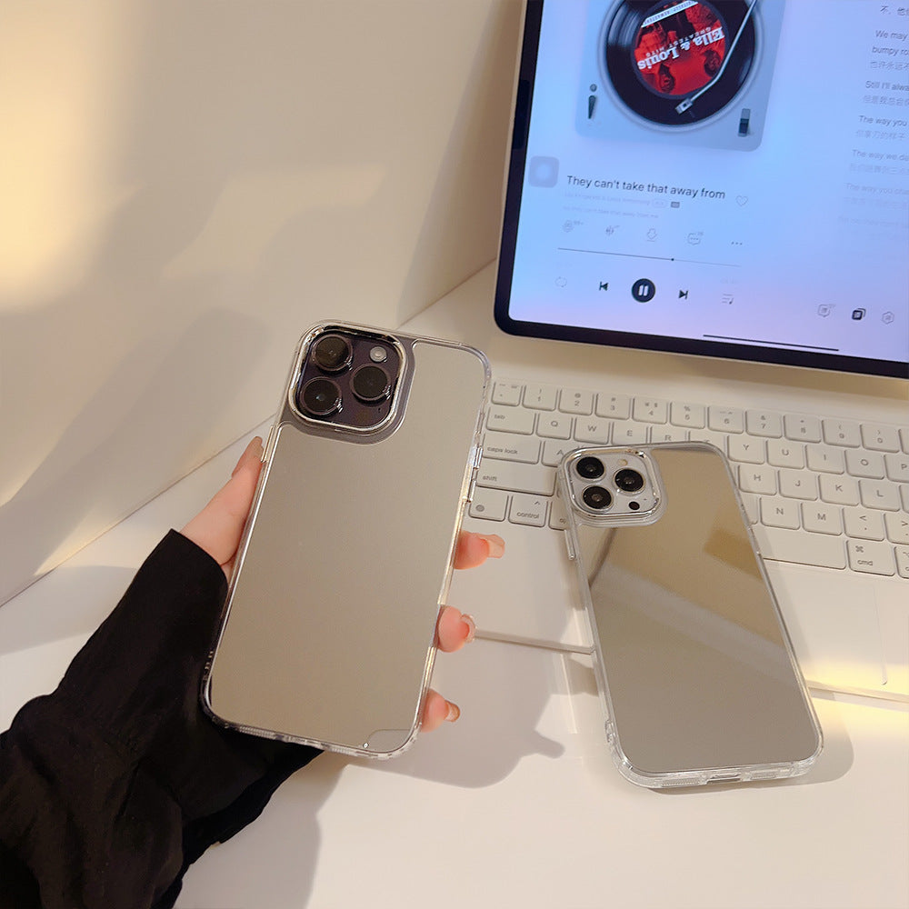 Electroplated mirror 17pro max for iphone16 Apple 15 mobile phone case 12 advanced sense 13pro simple 11
