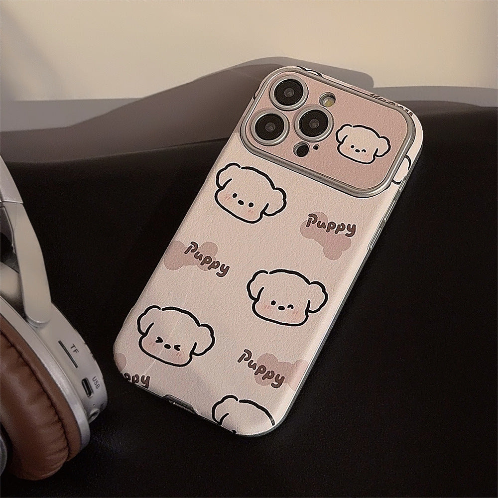 Cream cute puppy for iphone16 apple 15 mobile phone case 17promax cortex 11 generation hair 14 soft cover