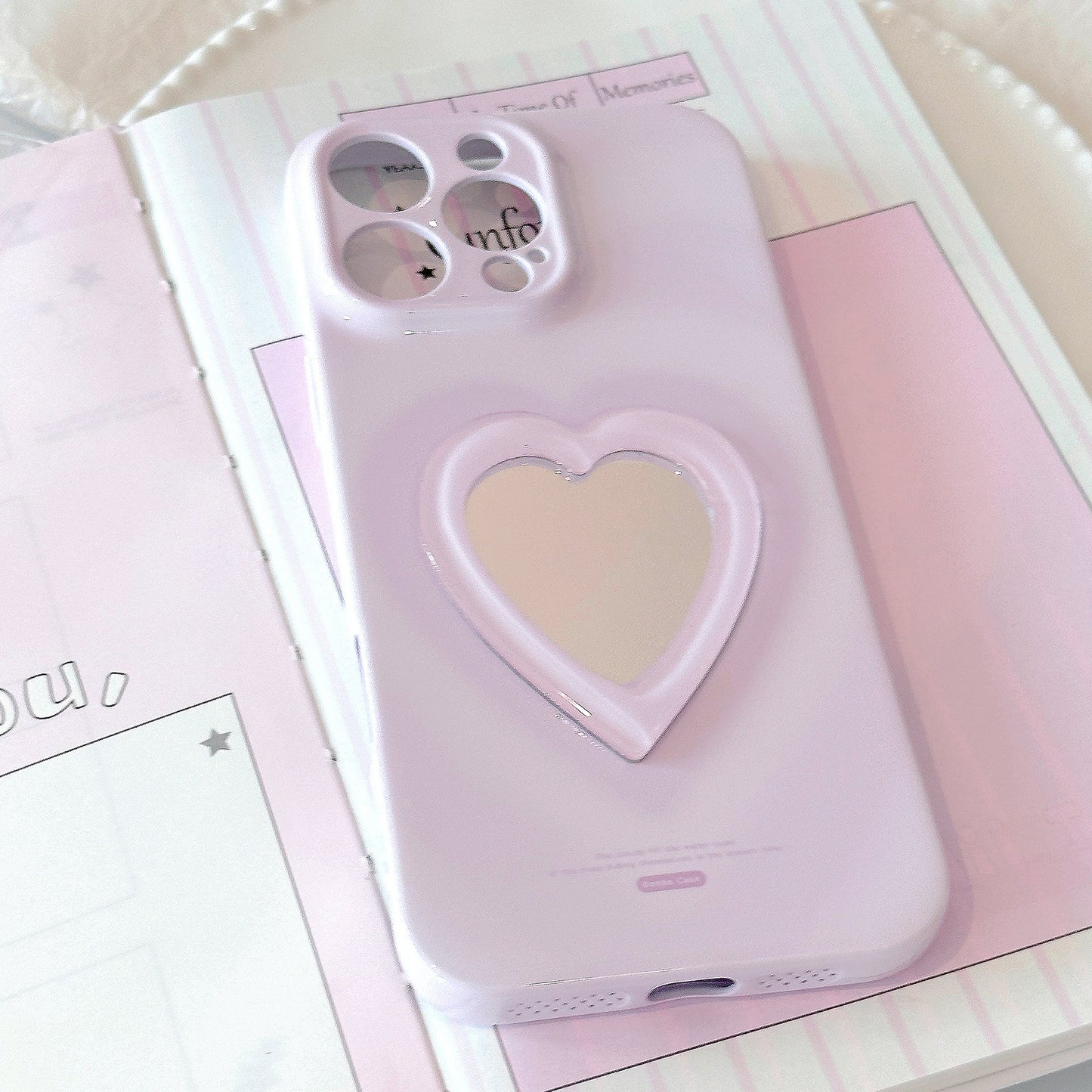 Love mirror three-dimensional application iphone16 mobile phone case Apple 15promax film soft 13 all-inclusive 17 niche