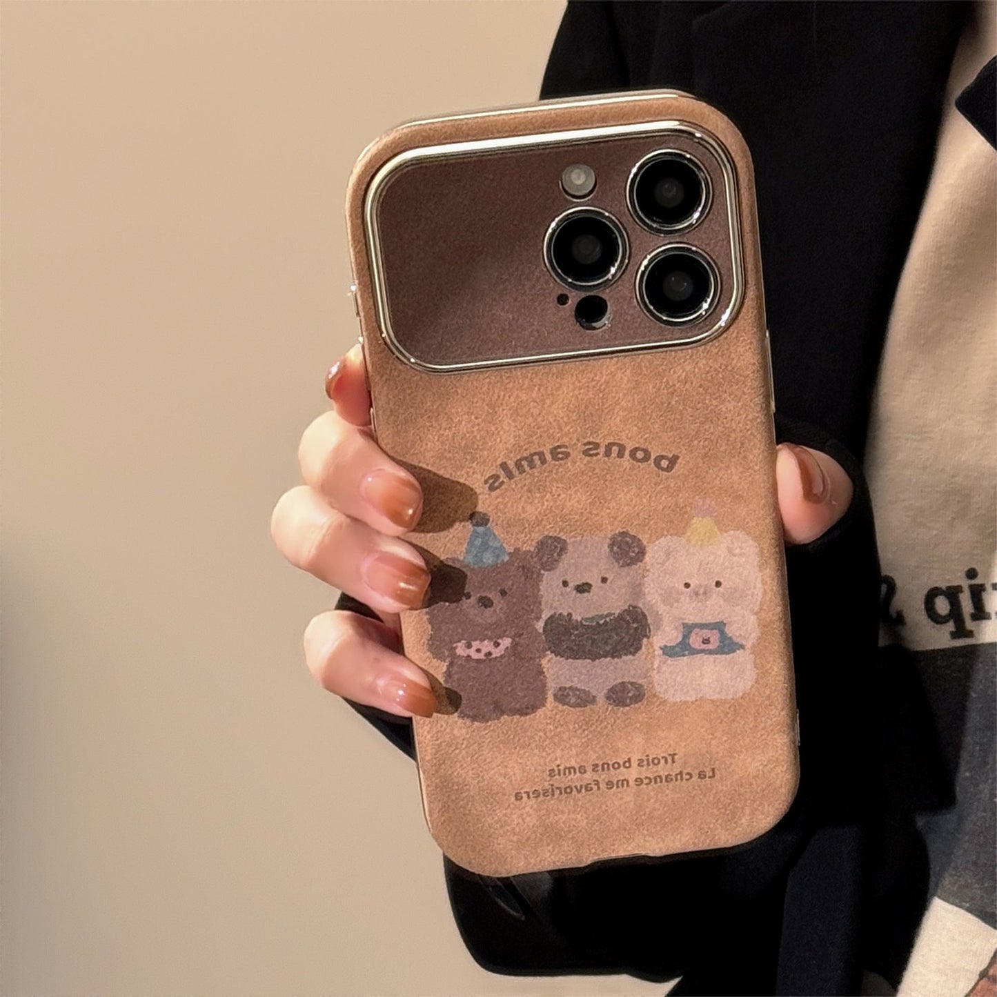 Autumn and winter cartoon small animals for iphone16 mobile phone case apple 15promax suede 14 hairball rope 17