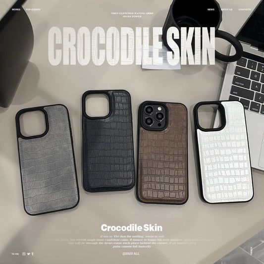 Alligator leather pattern 15 Apple 16 mobile phone case 17promax retro premium style 12 for iPhone13 personality trend