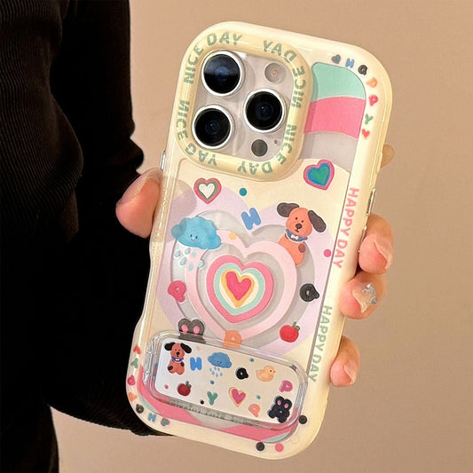 Dopamine Love Puppy es adecuado para la funda del teléfono móvil Apple 16, iPhone 17, soporte de espejo 15 Pro Max, entrega 14.