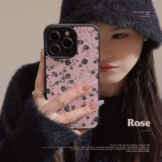 Black Rose Flower Apple 15 Handyhülle 17 pro max Gentle Powder 11 Passend für iPhone 16 Cortex 12 Premium