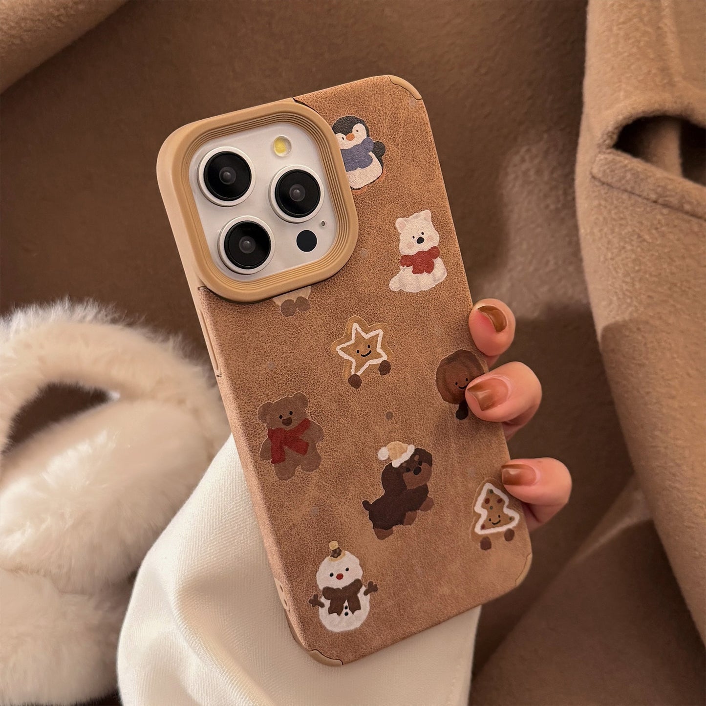 ins suede cartoon sausage for iphone16 iPhone case 17pro max bracket 14 plush rope 13