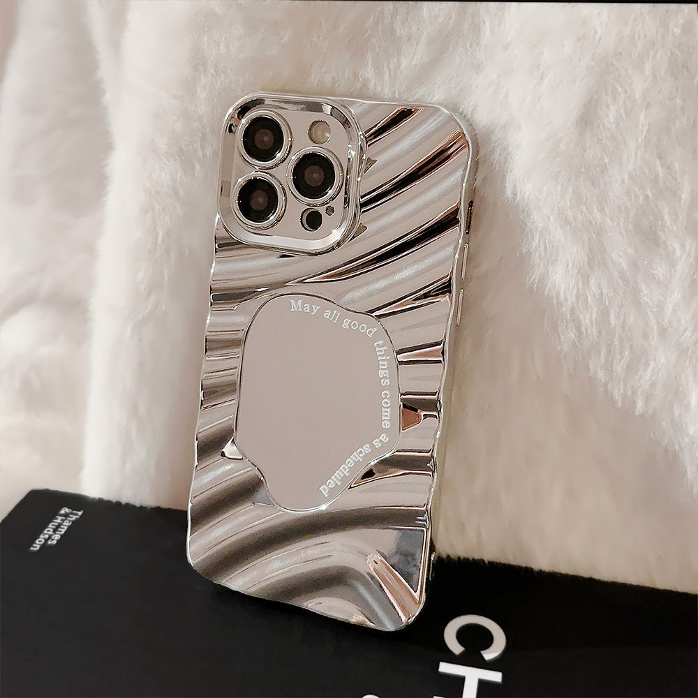 Irregular water ripple iPhone17 iPhone case 14promax mirror 11 advanced sense 16 suitable for Huawei