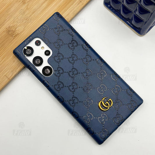 Husă din piele de marcă de modă premium de lux pentru Samsung Galaxy