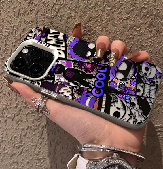 Capa vibrante de anime graffiti para iPhone: design de arte gráfica legal