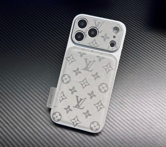 Luxe lederen iPhone-hoesje met reliëfpatroon