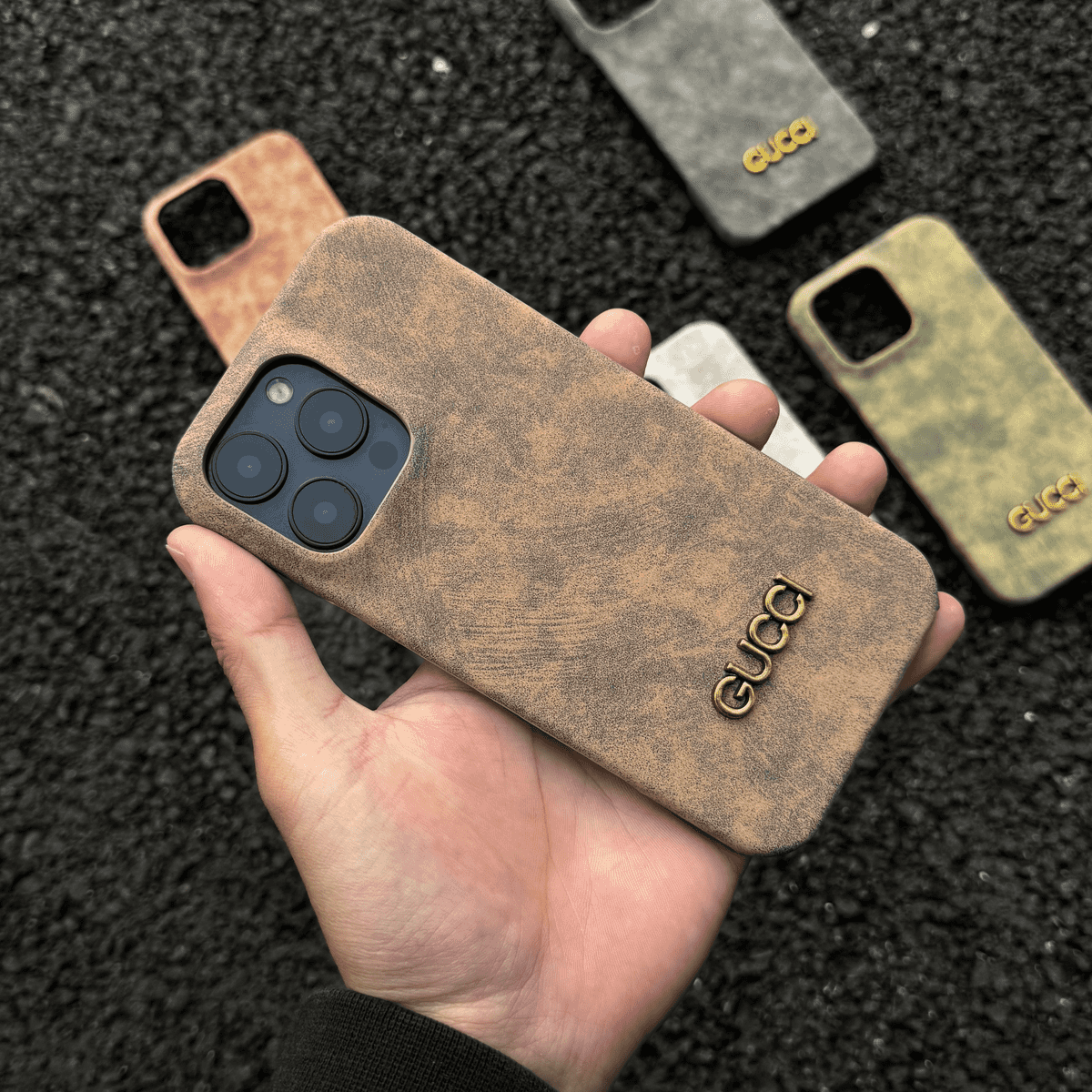 Klassinen vintage mokkanahkatyylinen iPhone-kuori
