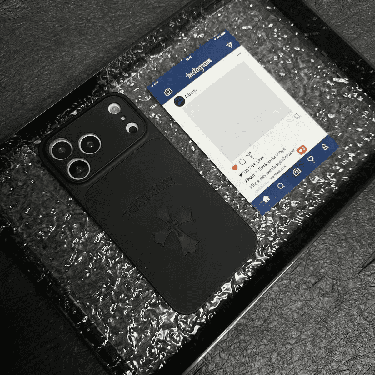 Chrome Hearts Cross -nahkainen iPhone-kotelo