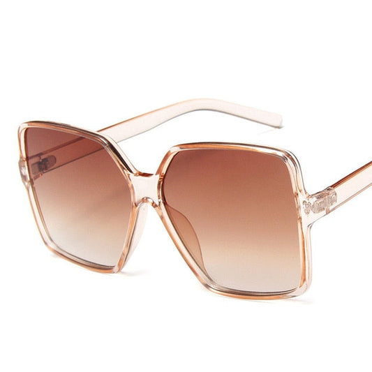 Higody Mode Frauen Oversize Sonnenbrille Gradienten Kunststoff Marke Designer Weibliche Sonnenbrille UV400 lentes de sol mujer