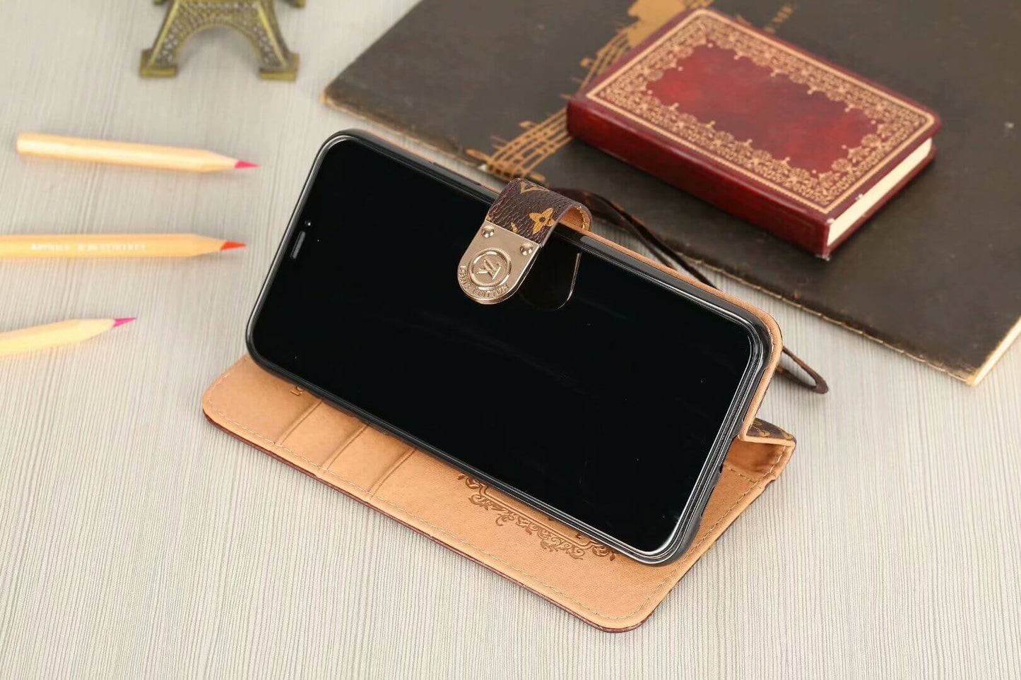 삼성 루 모노그램 지갑 케이스 - 블랙 체커보드