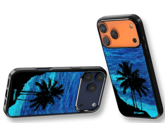 Neon Palm Tree Pixel Art iPhone-cover: Retro Night Vibe