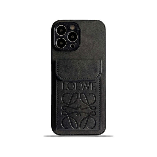 Luksuzni ovitek za iPhone z držalom za kartice, črn-LZP241448