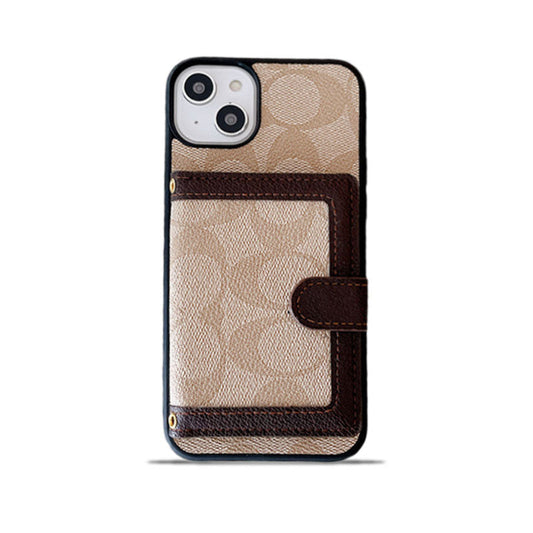 Klassinen iPhone-kotelo lompakolla ja hihnalla, valkoinen -XK240402