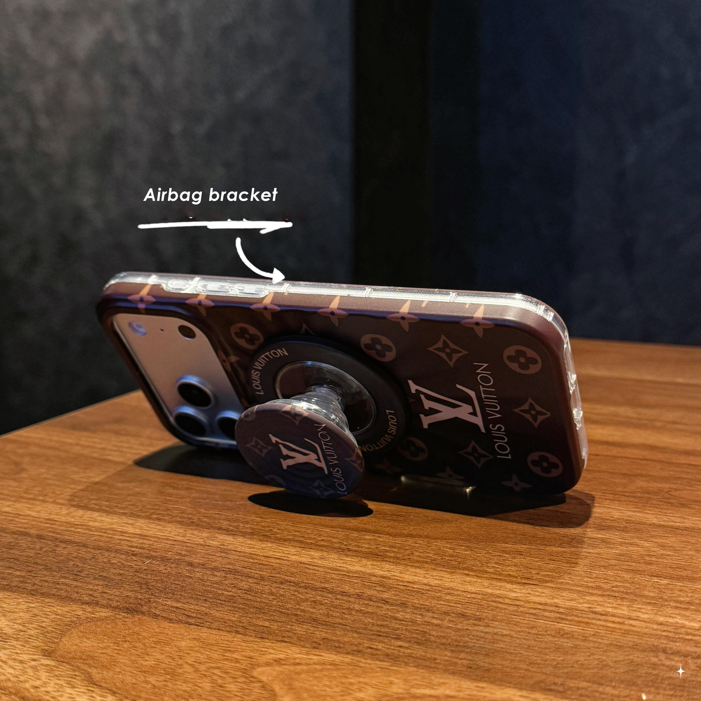 Luksus MagSafe-kompatibel magnetisk telefonveske med avtakbart kollisjonsputestativ