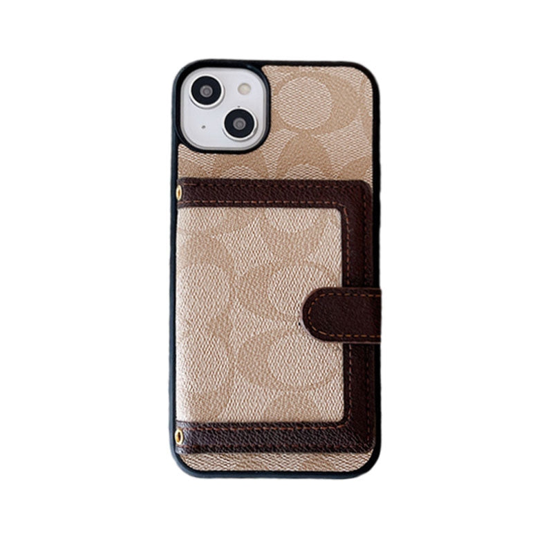 Klassinen iPhone-kotelo lompakolla ja hihnalla, valkoinen -XK240402