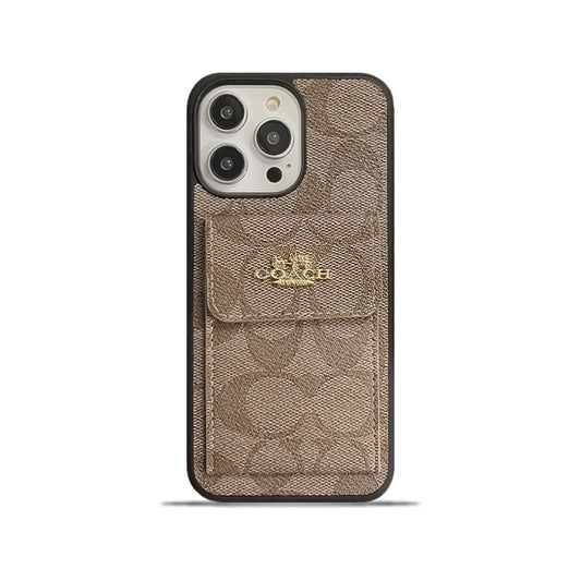 Klasična torbica za iPhone z denarnico z držalom za kartico, svetlo rjava -SZK240425
