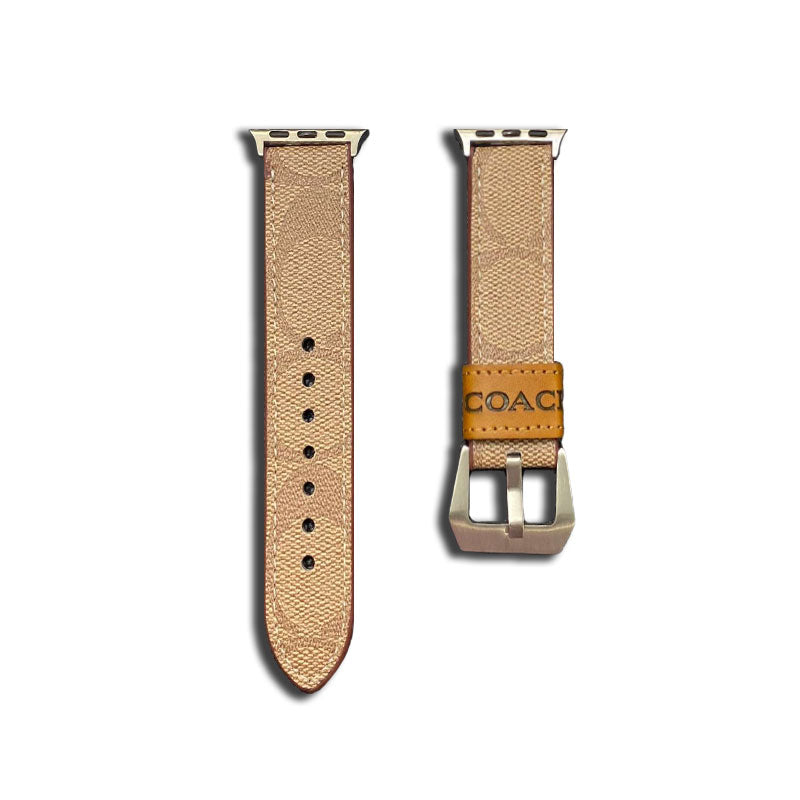 Leren Coach Apple Watch-band lichtbruin-YHK244221710