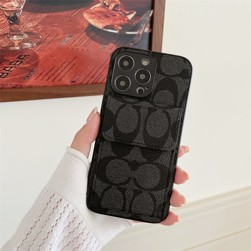Capa clássica para iPhone com carteira preta-HP240513