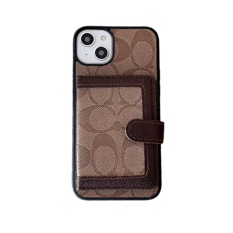 Klassinen iPhone-kotelo lompakolla ja hihnalla, valkoinen -XK240402
