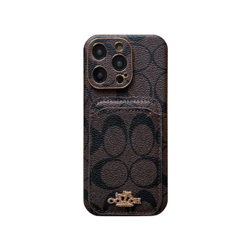 Cás iPhone Clasaiceach Le Sealbhóir Cárta Caife -KB241651