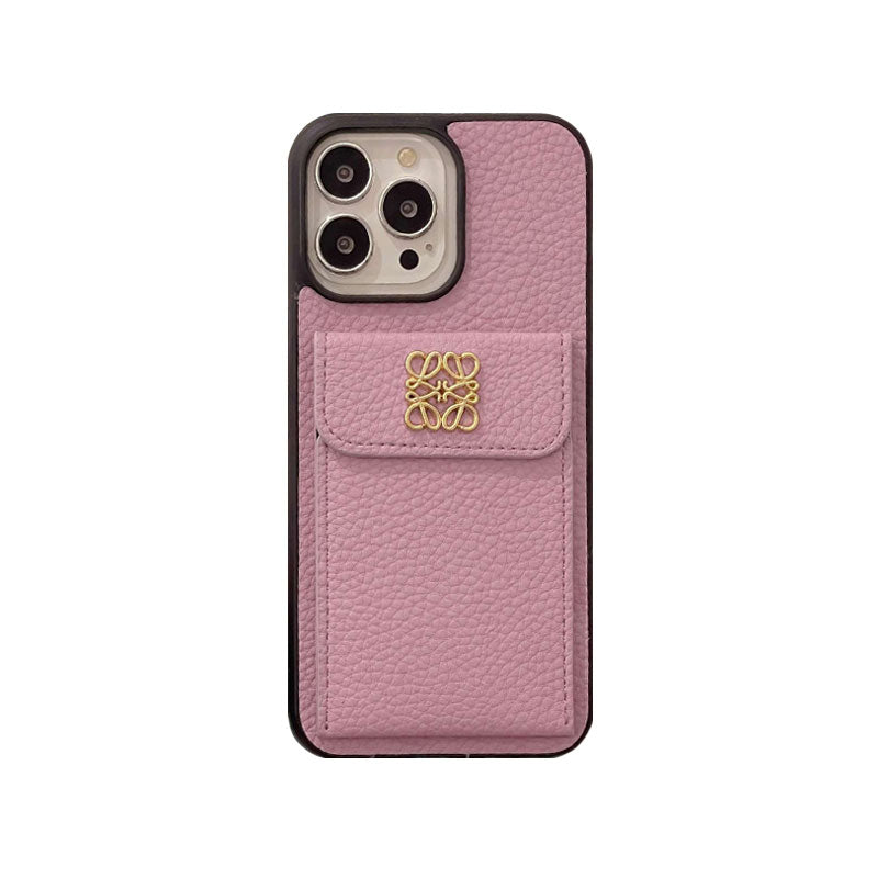 Luksuzni ovitek za iPhone z držalom za kartico, črn-QBK240603