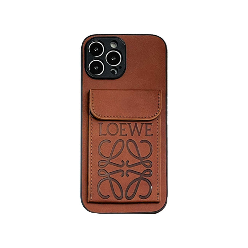 Étui de luxe pour iPhone avec porte-cartes Noir-LZP241448