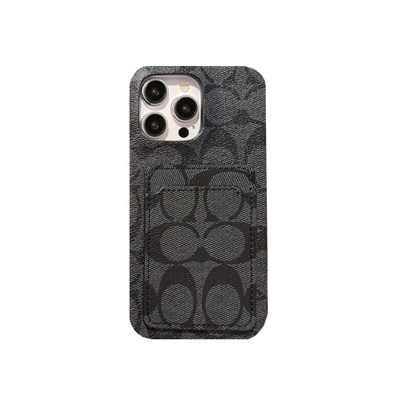 Étui classique pour iPhone avec porte-cartes blanc -JQB240330