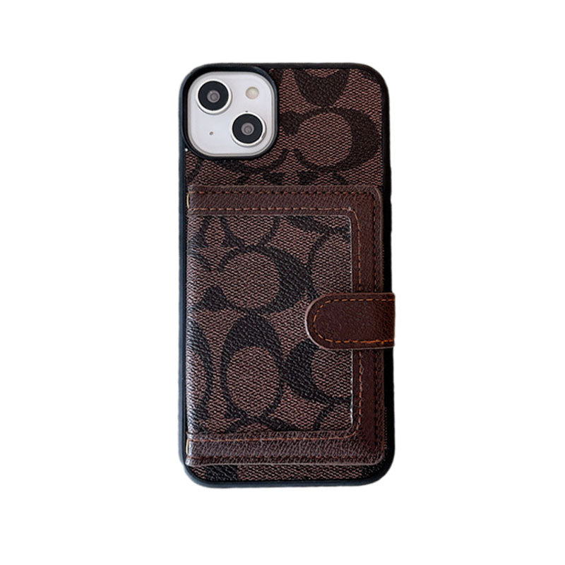 Klassinen iPhone-kotelo lompakolla ja hihnalla, valkoinen -XK240402