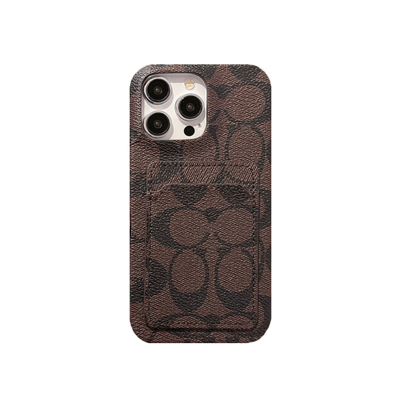 Étui classique pour iPhone avec porte-cartes blanc -JQB240330