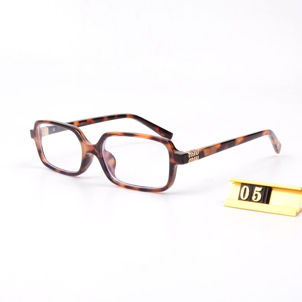 Leopard Print Square Frame Retro Briller & Solbriller