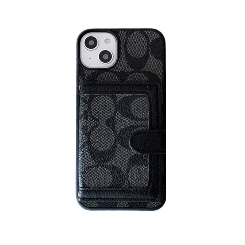 Klassinen iPhone-kotelo lompakolla ja hihnalla, valkoinen -XK240402