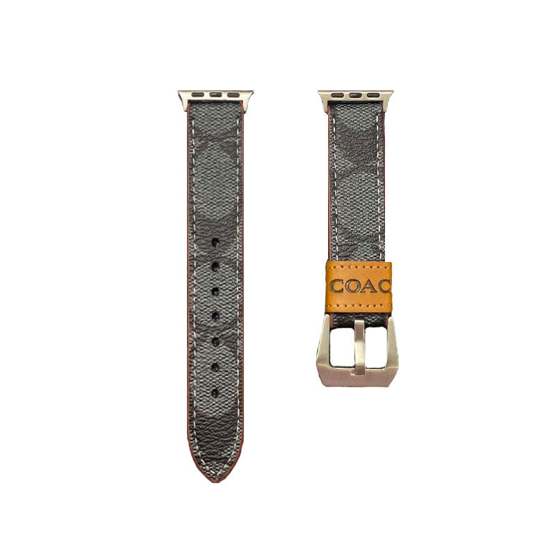 Læder Coach Apple Watch Band Sort-YHK244221710