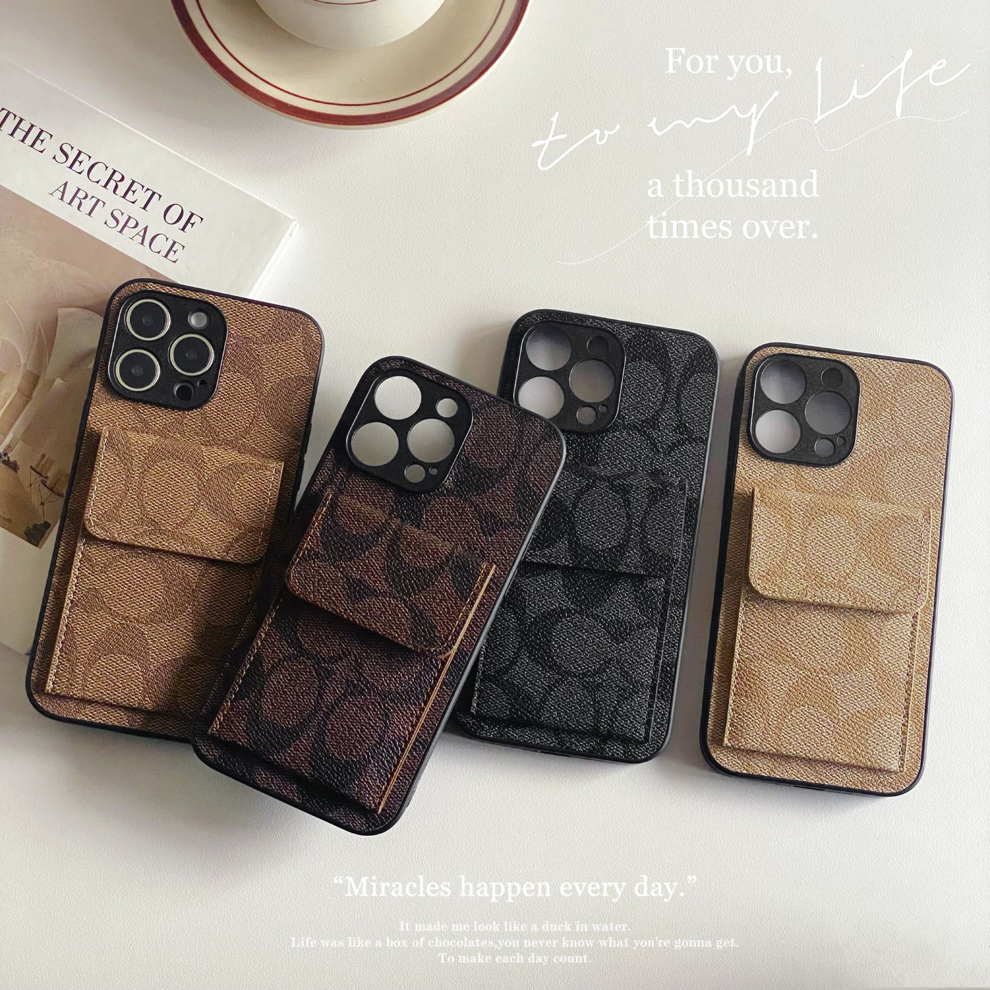 Capa clássica para iPhone com carteira preta-HP240513