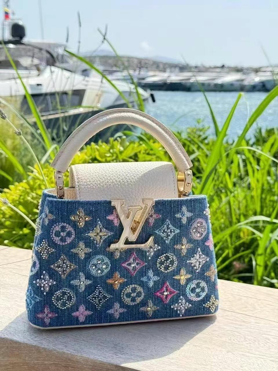 Luksus Denim Pyntet Capucines Mini Bag