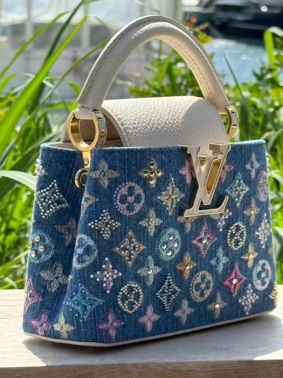 Luksus Denim Pyntet Capucines Mini Bag