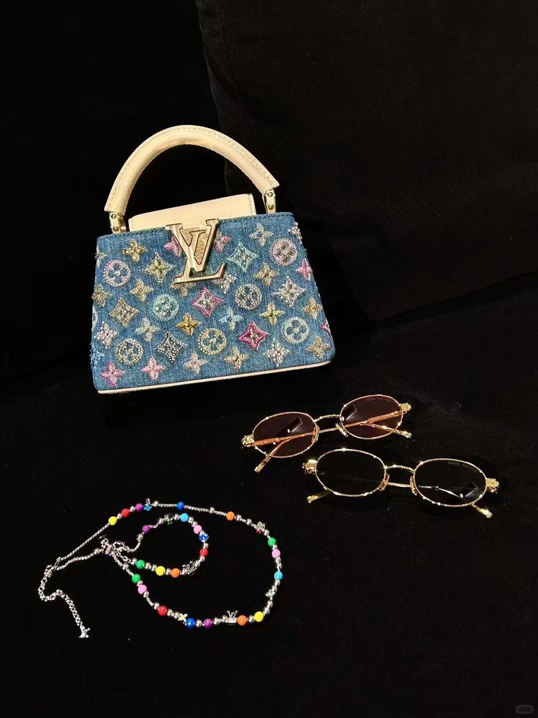 Luksus Denim Pyntet Capucines Mini Bag