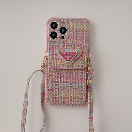 Luksuzna tkana torba za kartice Crossbody etui za iPhone
