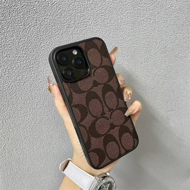 Funda protectora para iPhone con textura de cuero suave